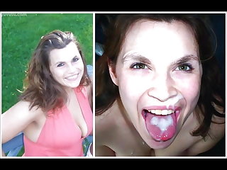 A kozmetikus before and after cum facial compilation with music
