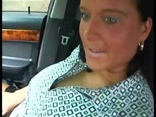 Huge Titted German Slut - Part1 - Tits & Pussy in Car