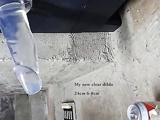 Gapande Assfucked by my new clear dildo 23 X 6-8cm