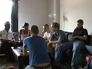10 men doing strip poker watch them