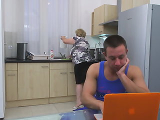 Taboo sex with big granny and boy